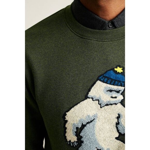 BONOBOS Critter Supersoft Fleece Crew Sweater Embroidered Long Sleeve S 283302 - Picture 2 of 9